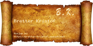 Bretter Kristóf névjegykártya