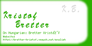 kristof bretter business card